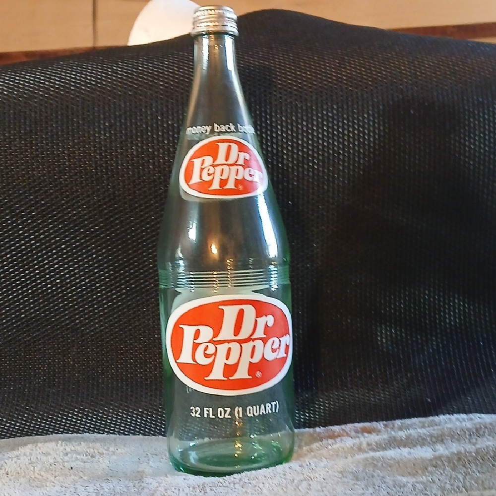 Vintage Dr. Pepper 32oz. Bottle with metal Lid